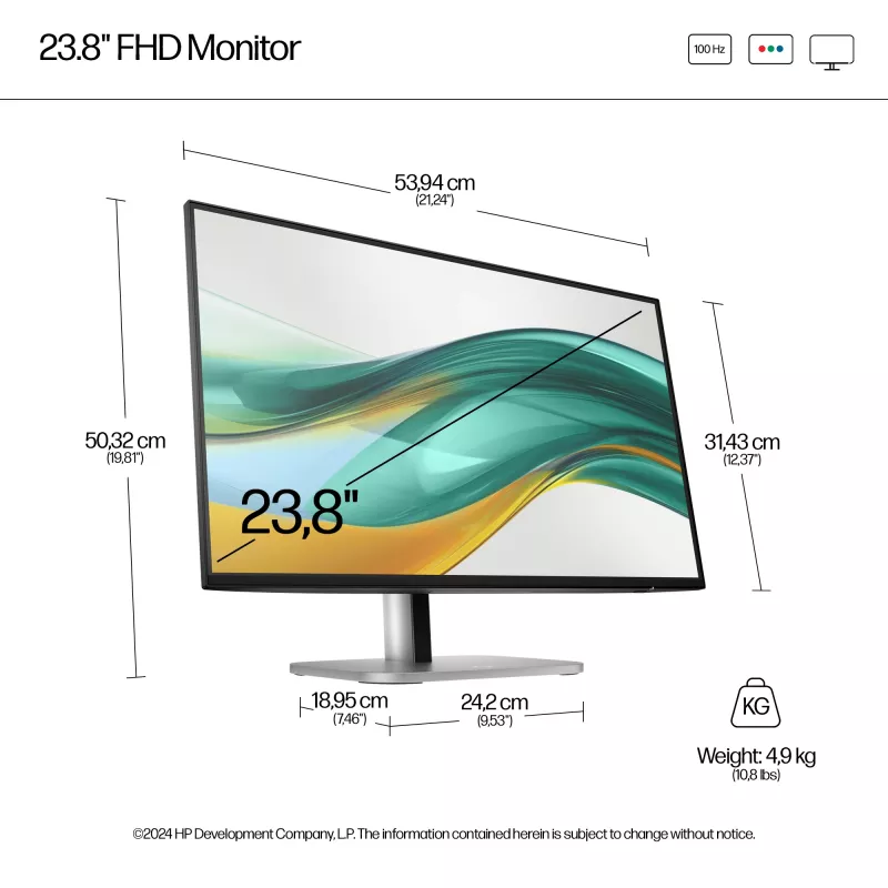 HP Series 5 Pro 23,8 collu FHD monitors bez statīva - 524pf