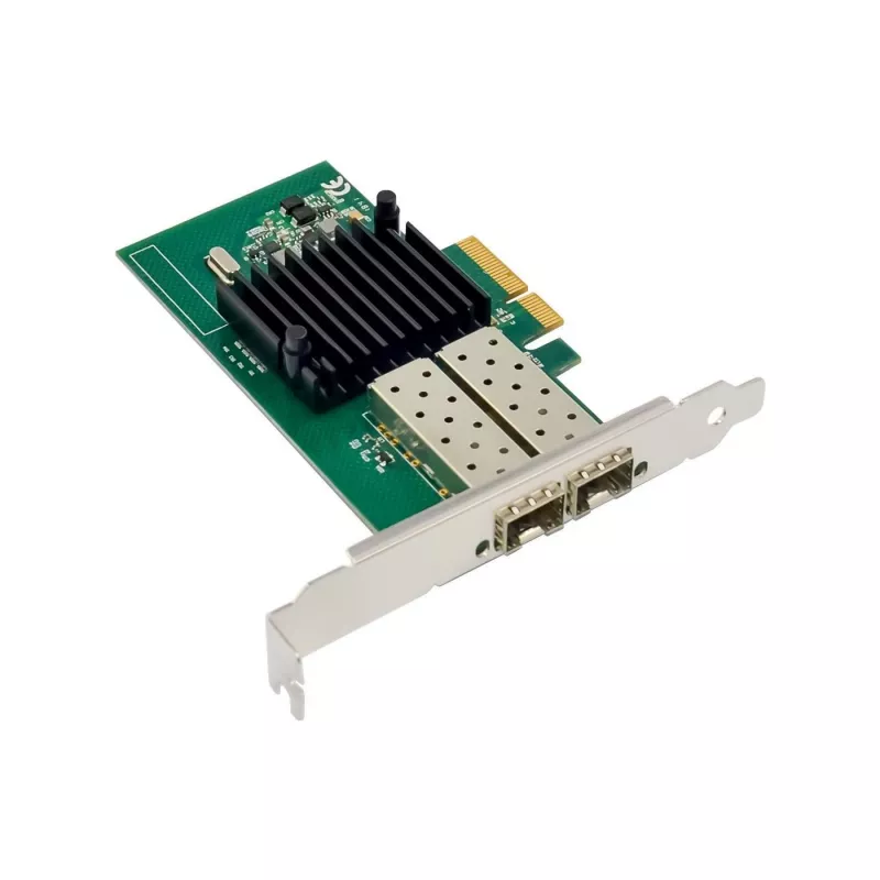 PCIe x4 tīkla adapteris MicroConnect MC-PCIEX4-I350-F2 ar Intel I350 mikroshēmojumu, divportu