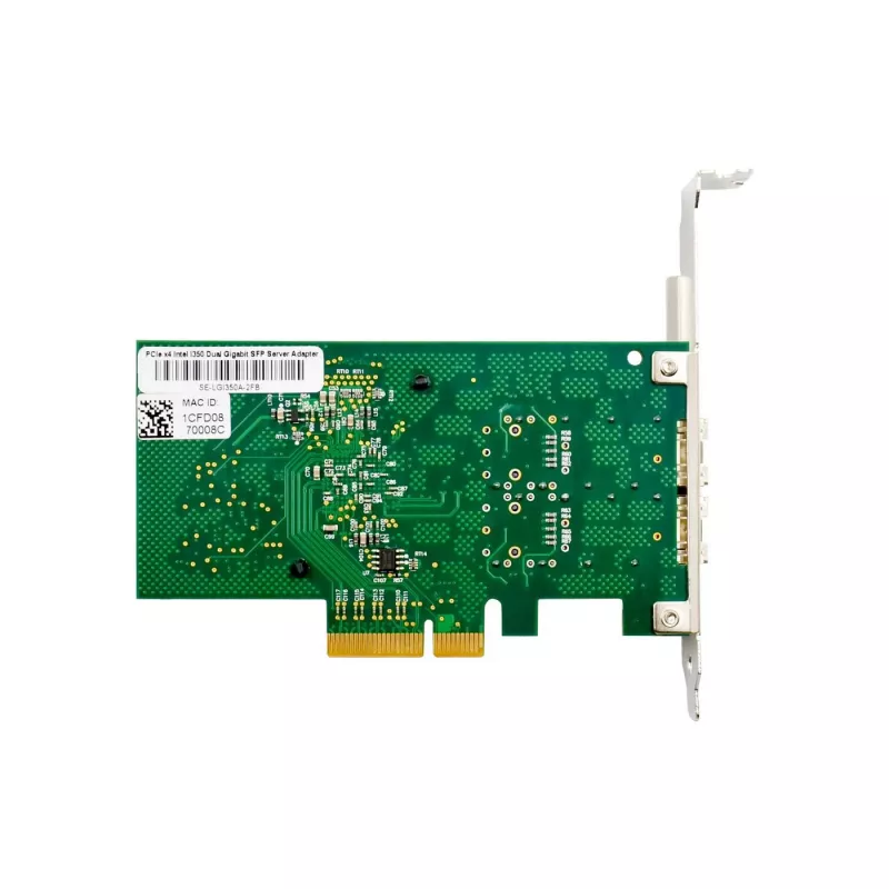 PCIe x4 tīkla adapteris MicroConnect MC-PCIEX4-I350-F2 ar Intel I350 mikroshēmojumu, divportu