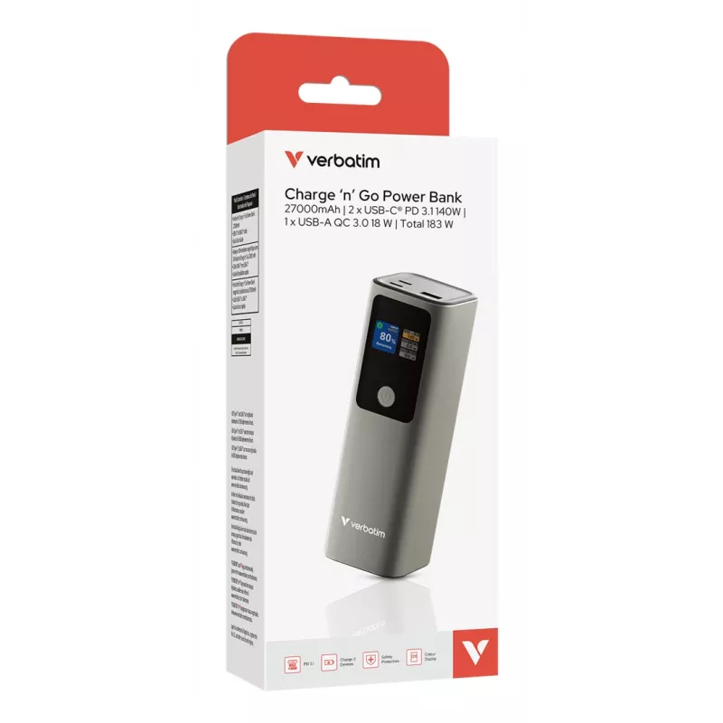Pārnēsājams akumulators Verbatim Charge ´n´ Go Powerbank 27000mAh