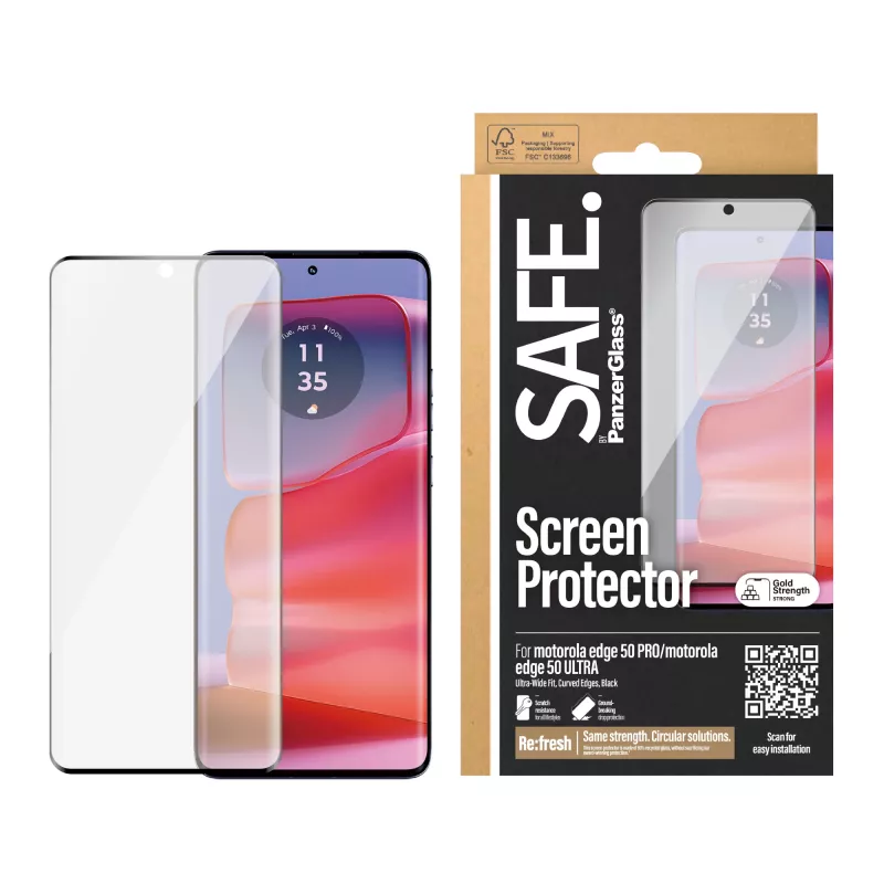 PanzerGlass SAFE. by ® Aizsargstikls Motorola edge 50 Pro | Ultra | Ultra-Wide Fit