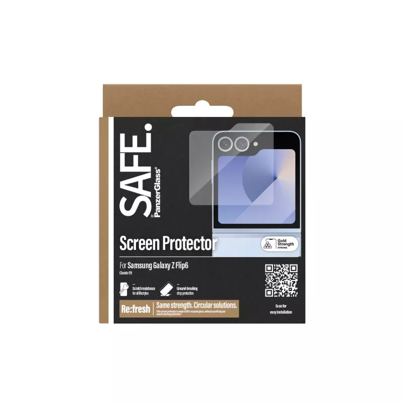 PanzerGlass SAFE. by ® ekrāna aizsargs Samsung Galaxy Z Flip6 | Classic Fit
