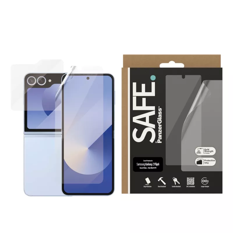 PanzerGlass SAFE. by ® ekrāna aizsargs Samsung Galaxy Z Flip6 | Stikls un plēve