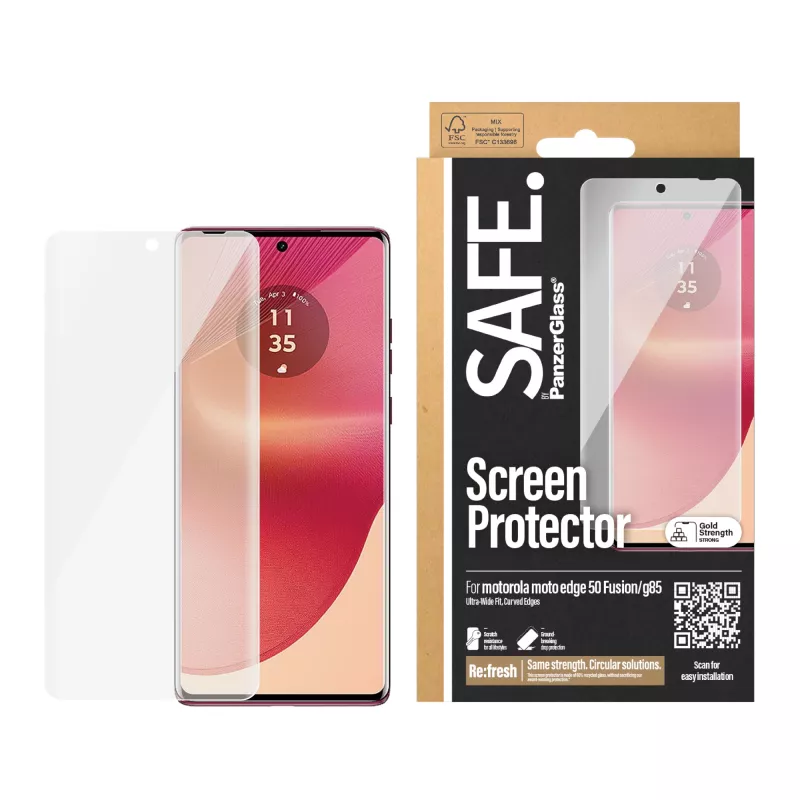 PanzerGlass SAFE. by ® ekrāna aizsargs Motorola Moto edge 50 Fusion | G85 |Ultra-Wide Fit