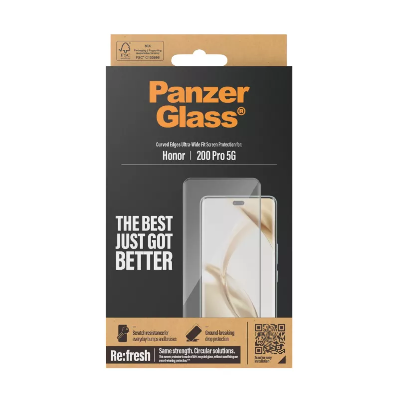 PanzerGlass® ekrāna aizsargs Honor 200 Pro 5G | Īpaši plata pārklājuma aizsardzība