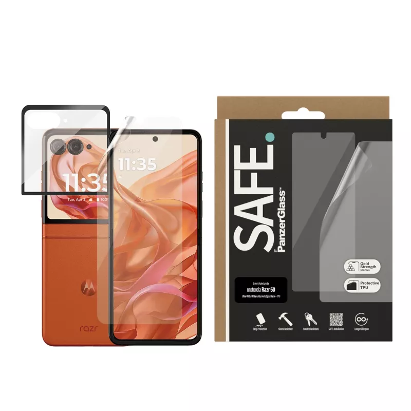 PanzerGlass SAFE. by ® Ekrāna aizsargs Motorola Razr 60 | Razr 50 | Stikls un plēve