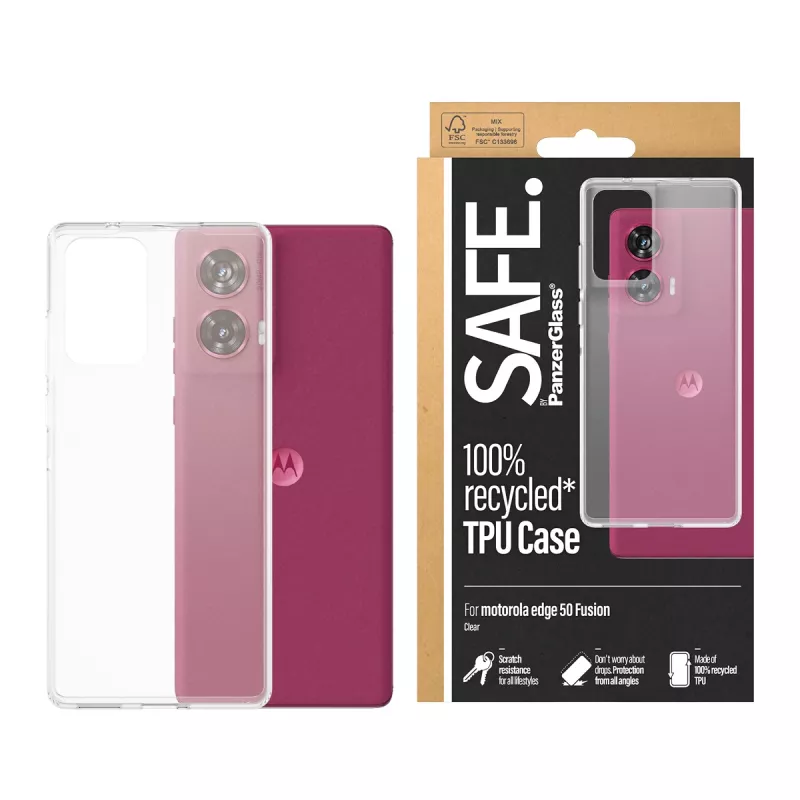 PanzerGlass SAFE. by ® TPU Case for Motorola Moto edge 50 Fusion | Transparent