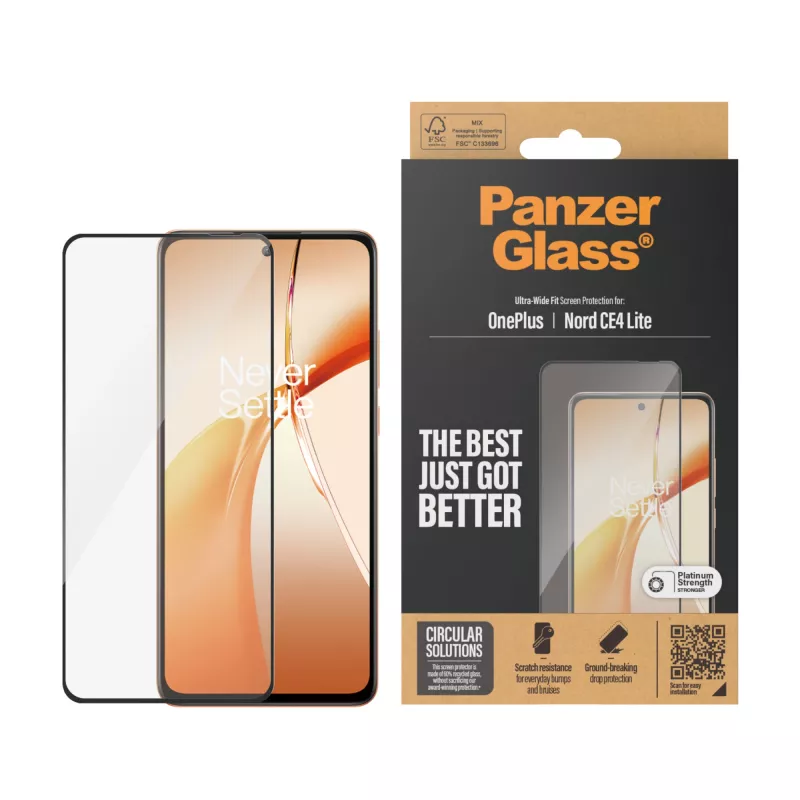 PanzerGlass ® ekrāna aizsargs OnePlus Nord CE4 Lite | Īpaši platā pielāgojumā