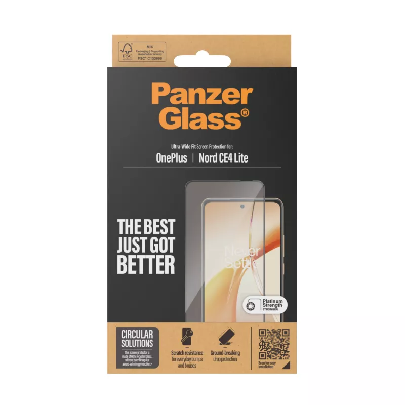PanzerGlass ® ekrāna aizsargs OnePlus Nord CE4 Lite | Īpaši platā pielāgojumā