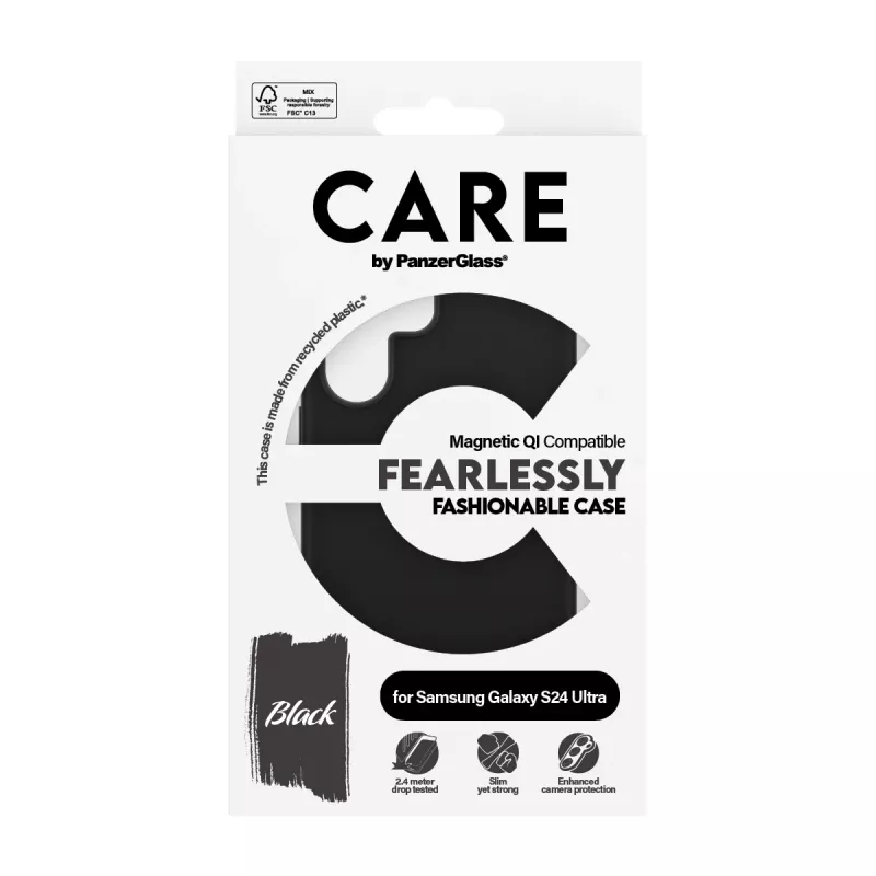 PanzerGlass CARE™ by ® maciņš melns ar Qi saderīgs Samsung Galaxy S24 Ultra
