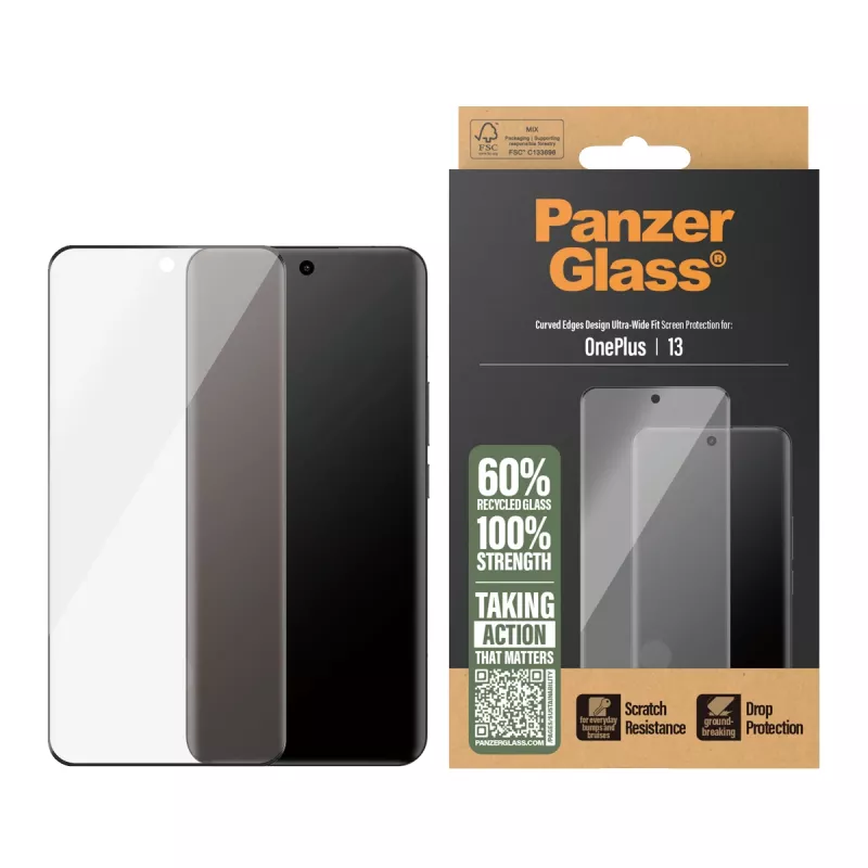 PanzerGlass Ekrāna aizsargs OnePlus 13 Ultra-Wide Fit Skrāpējumizturīgs Triecienizturīgs