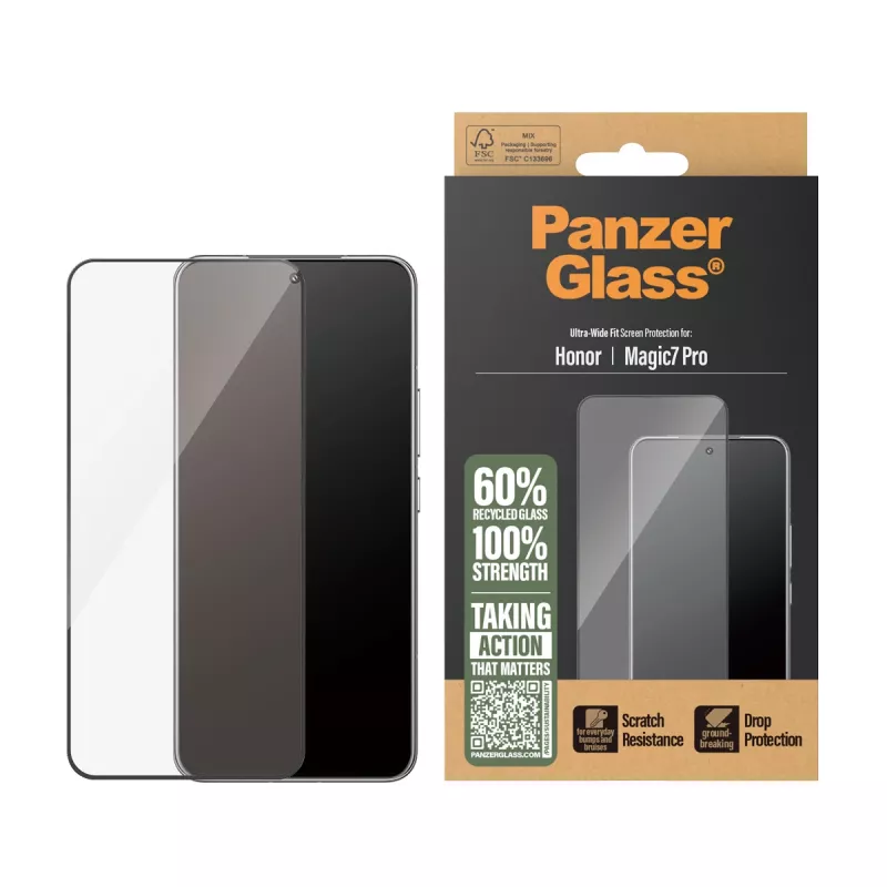 PanzerGlass® ekrāna aizsargs Honor Magic7 Pro | Ultra-Wide Fit