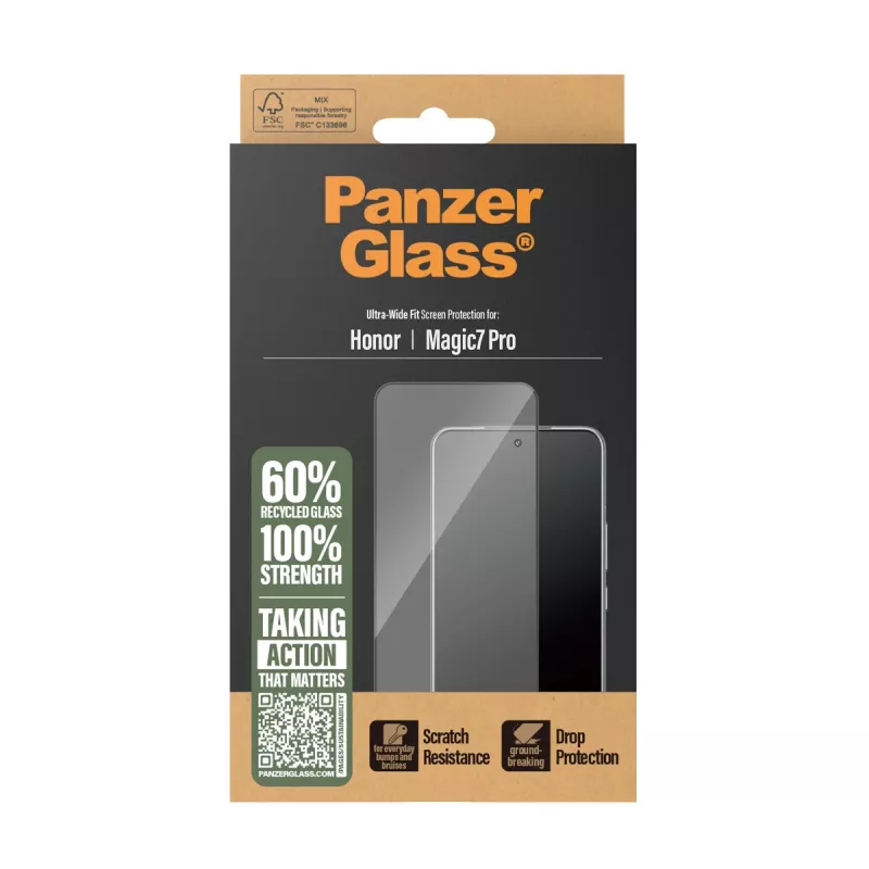 PanzerGlass® ekrāna aizsargs Honor Magic7 Pro | Ultra-Wide Fit