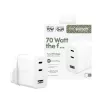 PanzerGlass empower™ by ® Turbo 70W Multiple Charger incl. 2 x USB-C + USB-A | UK Plug | Silver balta