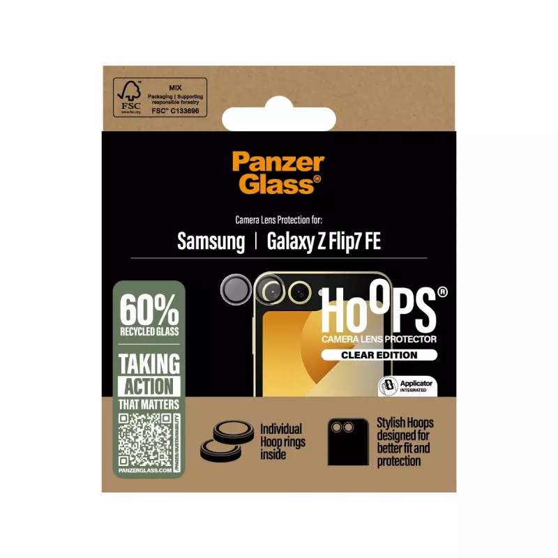 PanzerGlass ® Hoops® Kameras objektīva aizsargs, caurspīdīgs Samsung Galaxy Z Flip7 FE