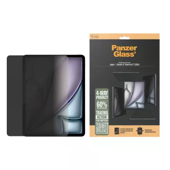 PanzerGlass ® 4 virzienu privātuma ekrāna aizsargs iPad Air 13 collas (2024-2025) | iPad 13 collas Pro (2024-2025) | Īpaši plata pielāgošanās