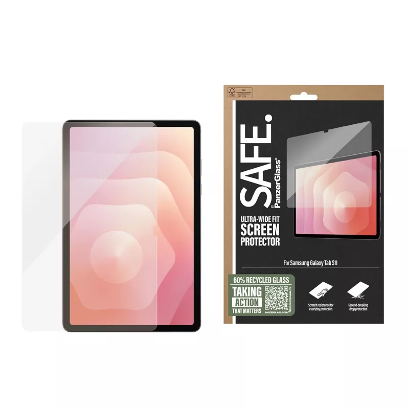 PanzerGlass SAFE. by ® ekrāna aizsargs Samsung Tab S11 | Ultra-Wide Fit