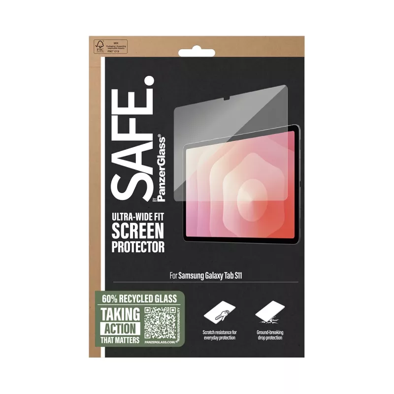 PanzerGlass SAFE. by ® ekrāna aizsargs Samsung Tab S11 | Ultra-Wide Fit