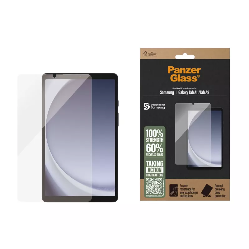 PanzerGlass® ekrāna aizsargs Samsung Galaxy Tab A11 | Tab A9 | īpaši plata piegulšanās