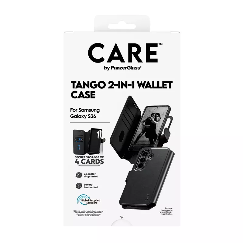 PanzerGlass CARE 2-in-1 maciņš ar Qi Samsung Galaxy S26, caurspīdīgs vāciņš