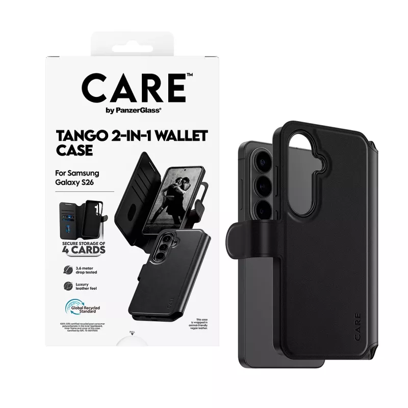 PanzerGlass CARE 2-in-1 maciņš ar Qi Samsung Galaxy S26, caurspīdīgs vāciņš