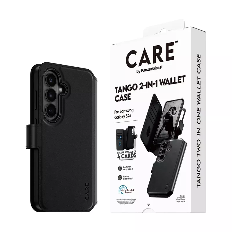PanzerGlass CARE 2-in-1 maciņš ar Qi Samsung Galaxy S26, caurspīdīgs vāciņš
