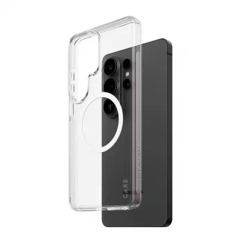 Tālruņa maciņš PanzerGlass CARE™ by Urban Explorer — Caurspīdīgs vāciņš ar balta Qi Samsung Galaxy S26 Ultra