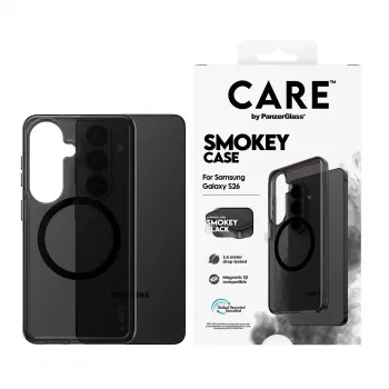 Aizsardzības tālruņa vāciņš PanzerGlass CARE™ Smokey Case ar Melns Qi Samsung Galaxy S26