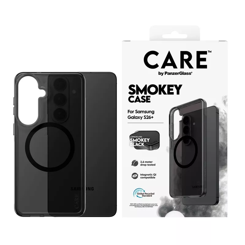 PanzerGlass CARE™ by ® Urban Explorer Case Smokey w. Melns Qi Samsung Galaxy S26+