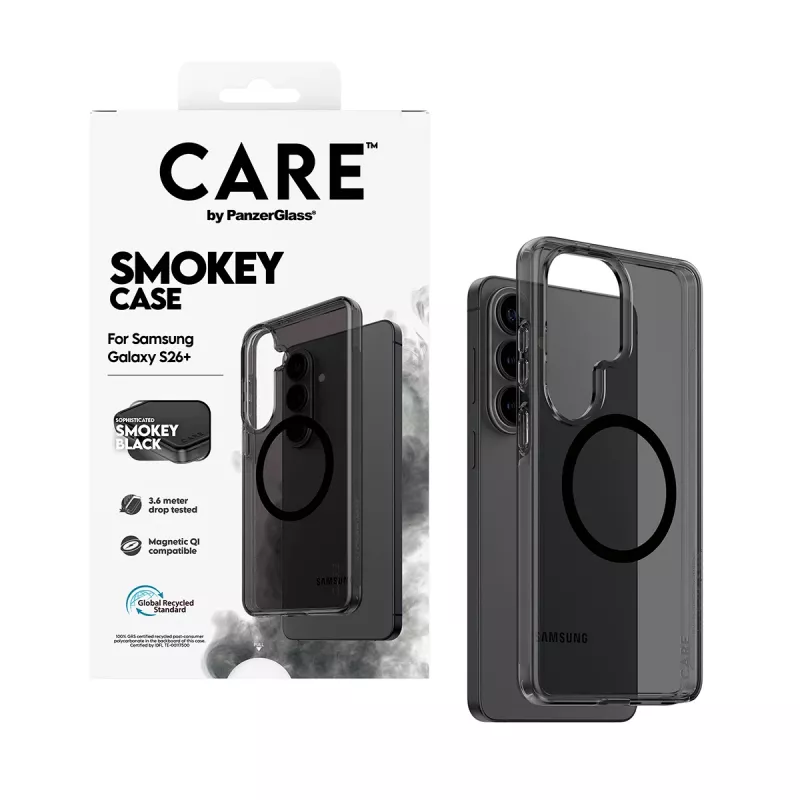 PanzerGlass CARE™ by ® Urban Explorer Case Smokey w. Melns Qi Samsung Galaxy S26+