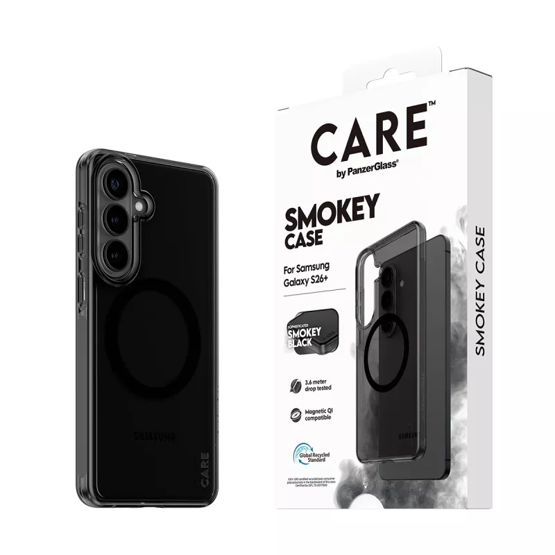 PanzerGlass CARE™ by ® Urban Explorer Case Smokey w. Melns Qi Samsung Galaxy S26+