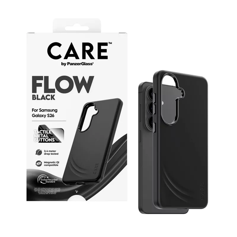 PanzerGlass CARE™ by ® Flow vāciņš Melns w. Qi Samsung Galaxy S26
