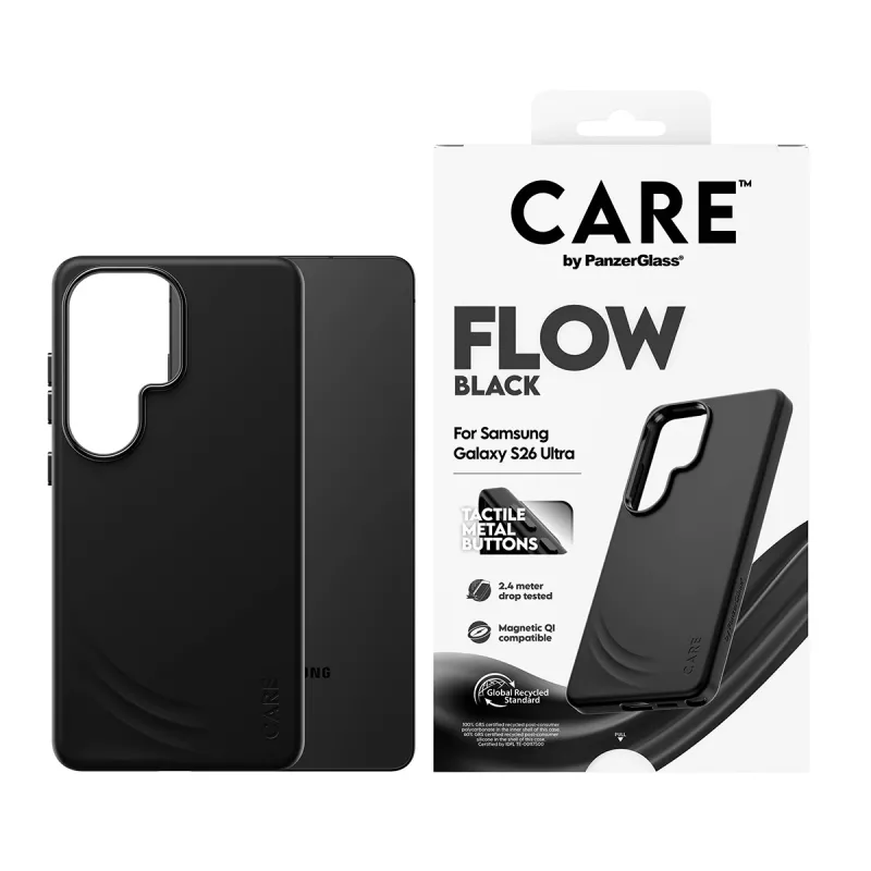 PanzerGlass CARE™ by ® Flow vāciņš Melns w. Qi Samsung Galaxy S26 Ultra