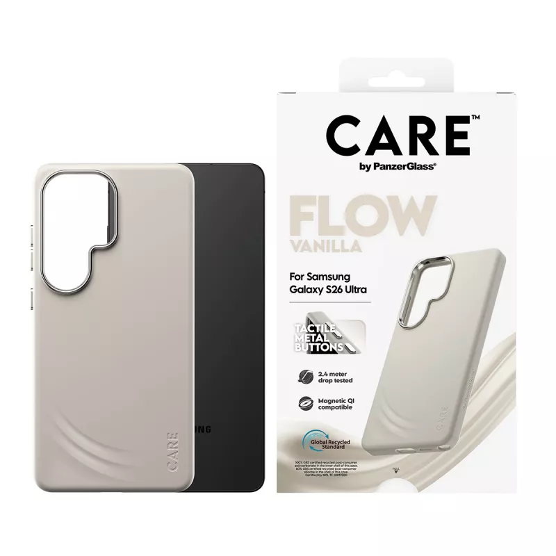 PanzerGlass CARE™ by ® Flow Case Vanilla w. Qi Samsung Galaxy S26 Ultra