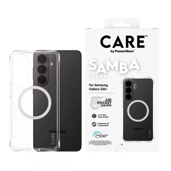 PanzerGlass CARE™ by ® Samba vāciņš Transparent w. balta Qi Samsung Galaxy S26+