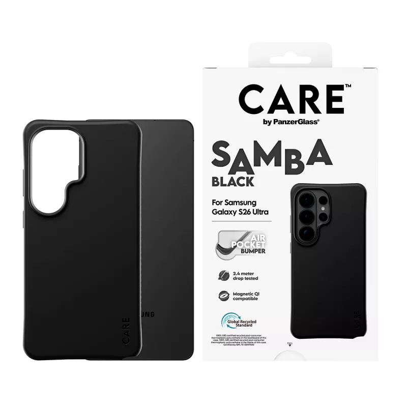 PanzerGlass CARE™ by ® Samba maciņš melns ar Qi Samsung Galaxy S26 Ultra