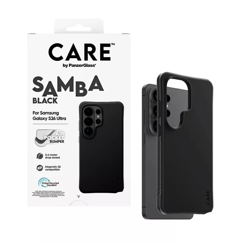 PanzerGlass CARE™ by ® Samba maciņš melns ar Qi Samsung Galaxy S26 Ultra