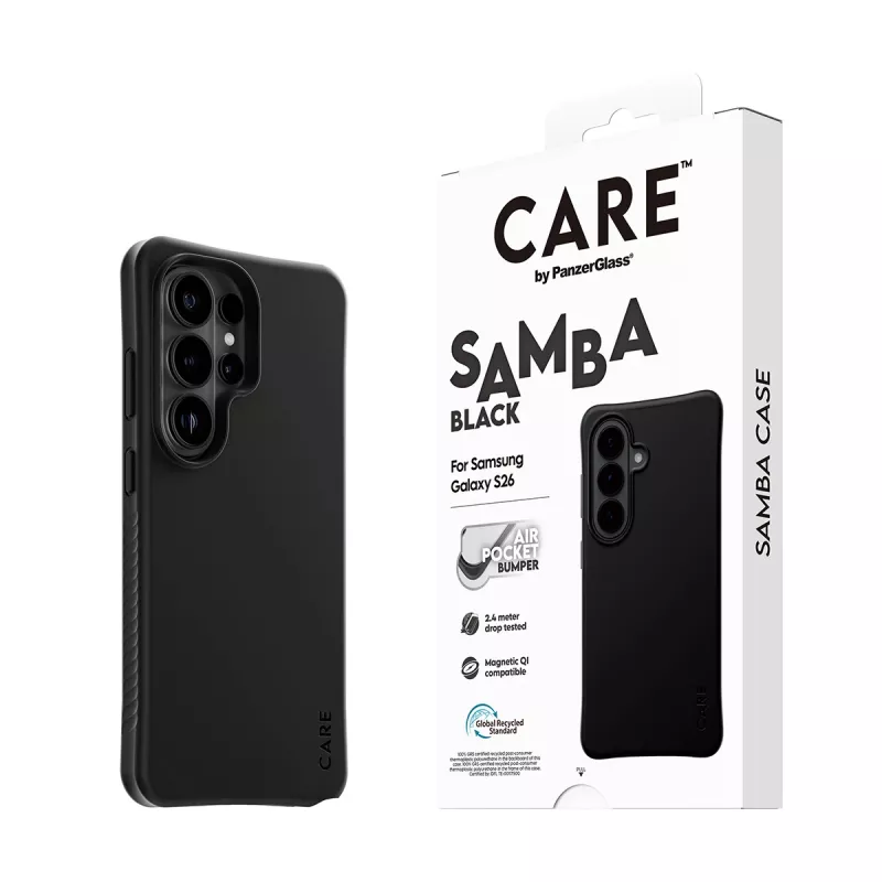 PanzerGlass CARE™ by ® Samba maciņš melns ar Qi Samsung Galaxy S26 Ultra