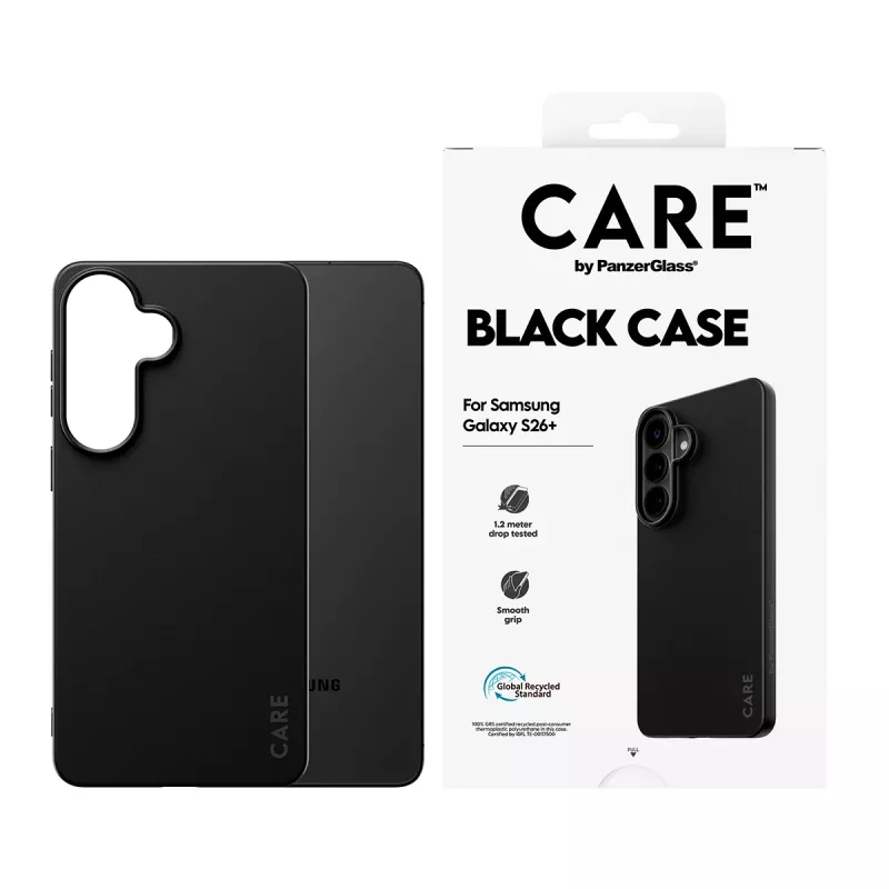 TPU vāciņš Samsung Galaxy S26+ no PanzerGlass CARE™ — melns