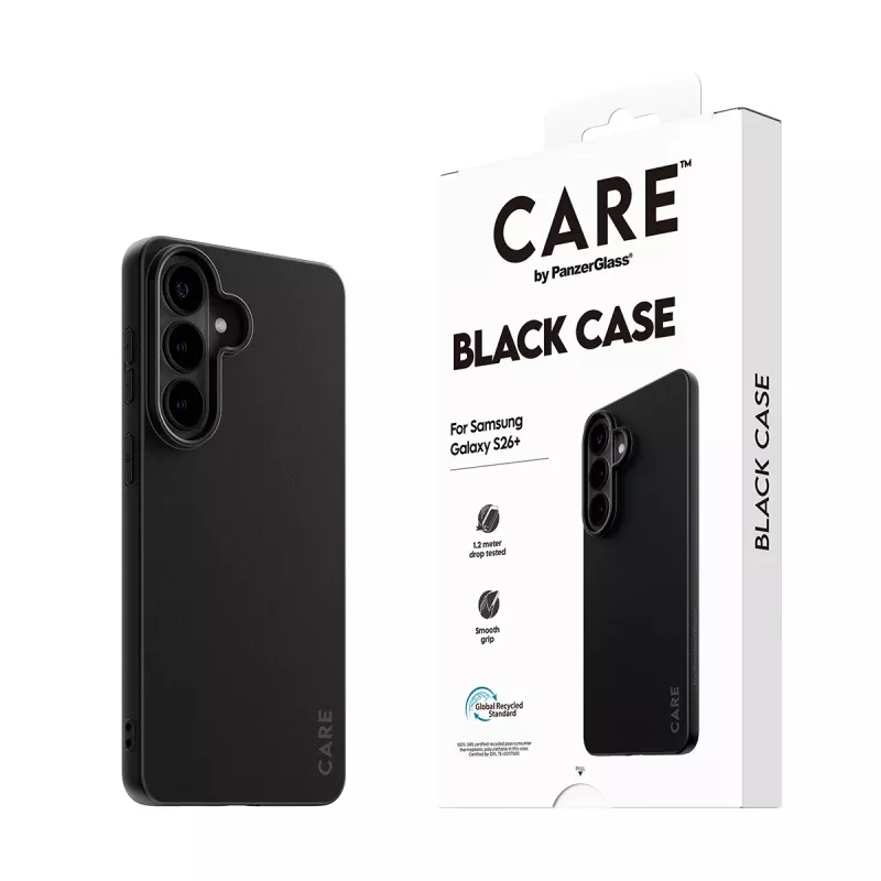 TPU vāciņš Samsung Galaxy S26+ no PanzerGlass CARE™ — melns