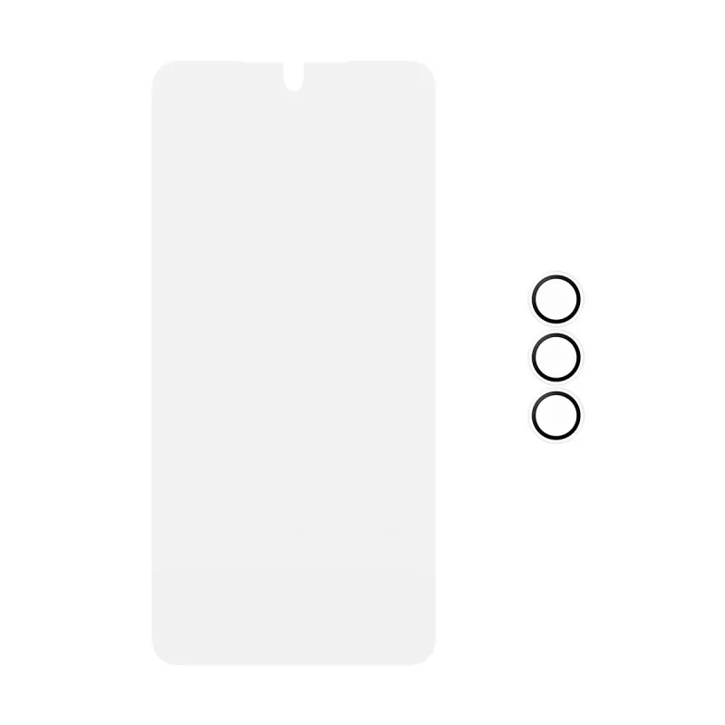 PanzerGlass ekrāna aizsarga komplekts Samsung Galaxy S26 — Hoops 2-in-1 Ultra-Wide Fit, rūdīta stikla + PET/silikona slāņi