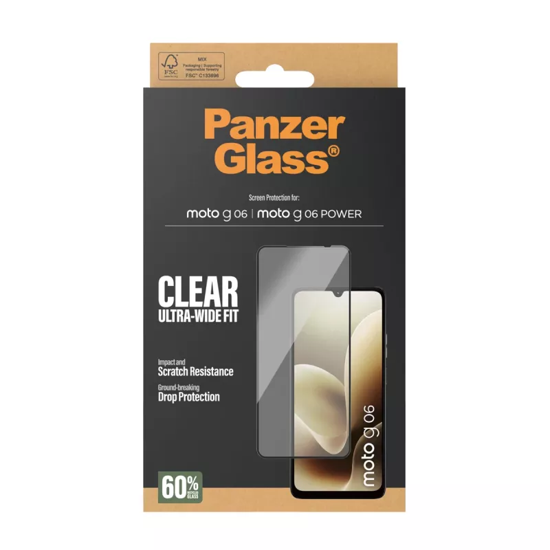 PanzerGlass ® Ekrāna aizsargs Motorola Moto G06 | Moto G06 POWER | Ultra-Wide Fit