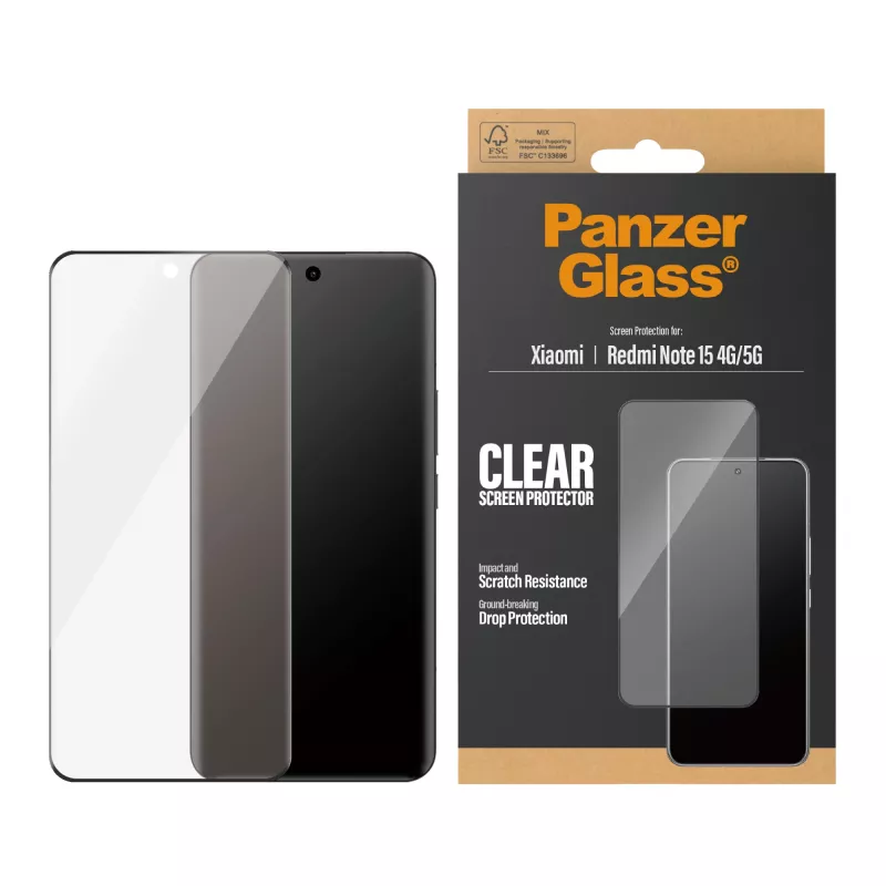 PanzerGlass® ekrāna aizsargs Xiaomi Redmi Note 15 4G | 5G | Ultra-Wide Fit
