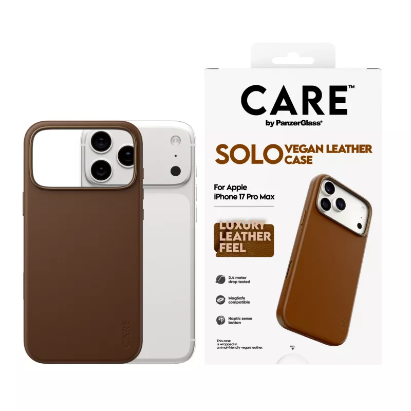 Phone case PanzerGlass CARE Solo Case Brown for Apple iPhone 17 Pro Max, cover, brown