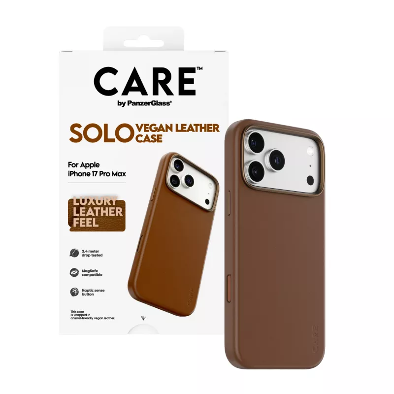 Phone case PanzerGlass CARE Solo Case Brown for Apple iPhone 17 Pro Max, cover, brown