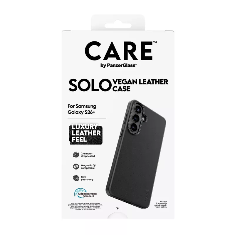 Telefona vāciņš PanzerGlass CARE Solo vāciņš Samsung Galaxy S26+ — melns, saderīgs ar Galaxy S26+