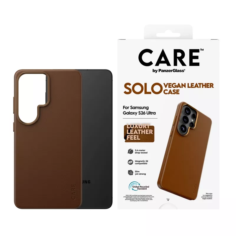 PanzerGlass CARE™ by ® Solo futrālis Brūns ar Qi Samsung Galaxy S26 Ultra