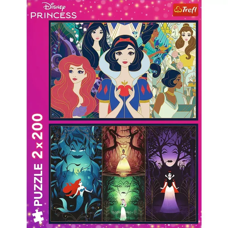 Puzle TREFL Puzzle 2x200 gab. Disney Princess – 2 puzles, katra 200 gab.