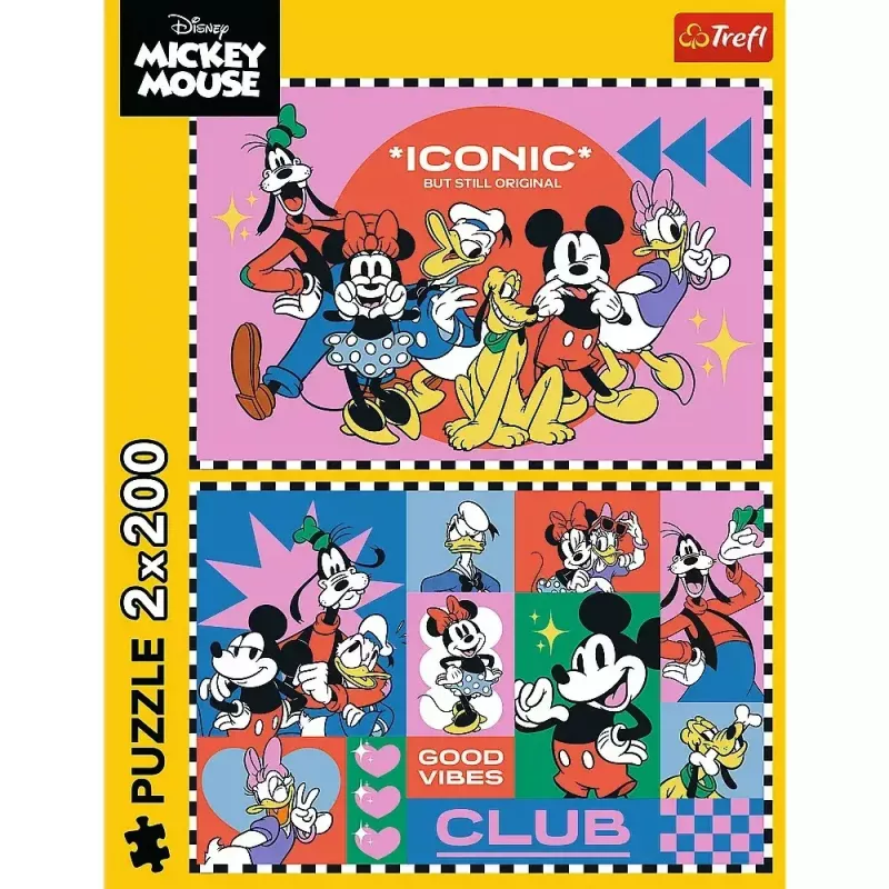 Puzle TREFL Puzzle 2x200 gabaliņi “Time with Friends Miki Donald” — 2 puzles, katra 200 gab.