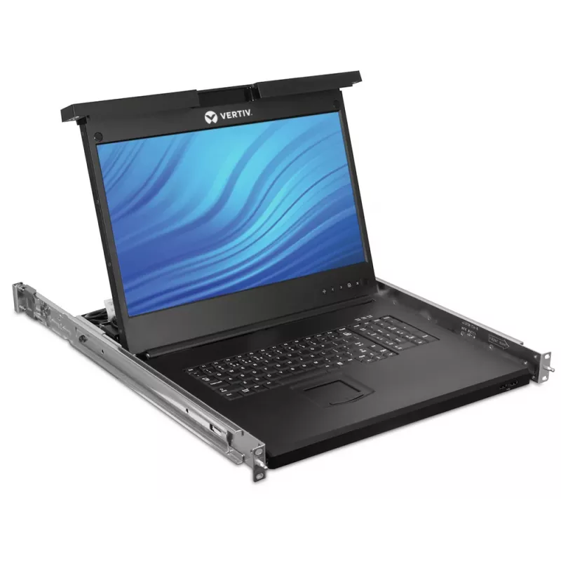 Vertiv Avocent LCD Local Rack Access Console, 8-portu KVM, 8 KABEĻI, USB tastatūra – vācu